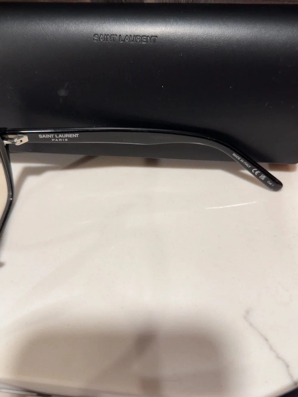 Saint Laurent Black Aviator Sunglasses